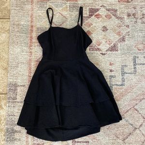 Black mini tie back dress